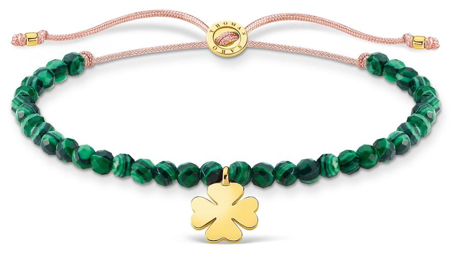 Charming | Gold Cloverleaf Malachite Beaded Tie Jewellery - Thomas Sabo - Modalova