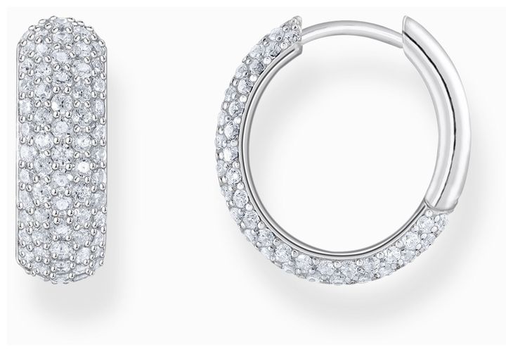 Zirconia PavÃ© Wide Hoop Jewellery - Thomas Sabo - Modalova