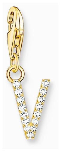 Charm Pendant Letter V With Stones Gold Jewellery - Thomas Sabo - Modalova