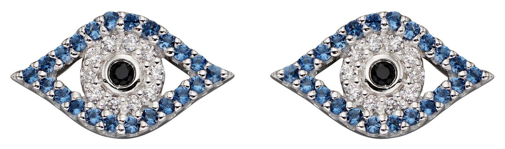 Evil Eye Cubic Zirconia Stud Earrings E6007 Jewellery - Elements Silver - Modalova