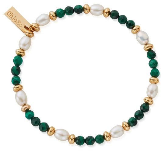 Pearl and Malachite HARMONY Bracelet - Gold Plated Jewellery - ChloBo - Modalova