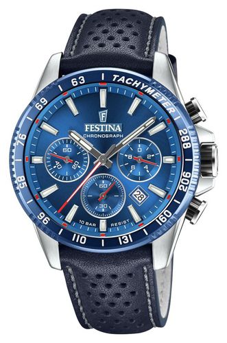 Chronograph Perforated Leather Strap F20561/3 Watch - Festina - Modalova