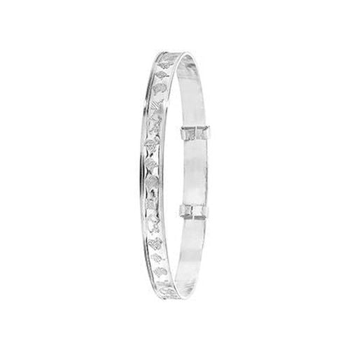 Silver Engraved Expandable Baby Bangle G4404 Jewellery - James Moore TH - Modalova