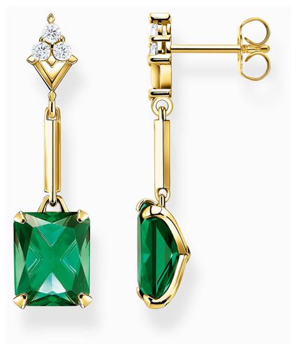 Drop Stud Earrings Green and White Gemstones Jewellery - Thomas Sabo - Modalova