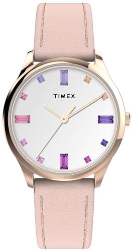 Women's Main Street Crystal Dial Leather Watch - Timex - Modalova