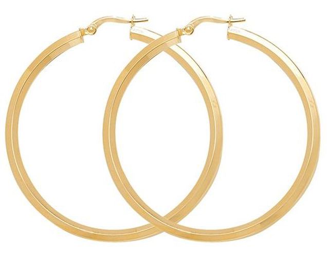 K Yellow Gold Hoop Earrings 40 mm ER998-40 Jewellery - James Moore TH - Modalova