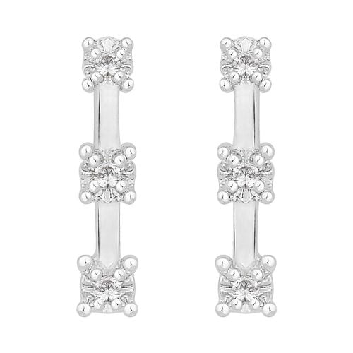 Graduating Trilogy Bar Studs (0.05ct) Jewellery - Perfection Crystals - Modalova