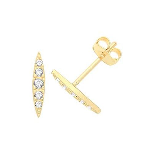 Ct Yellow Gold Cz Tapered Studs ES1692 Jewellery - James Moore TH - Modalova