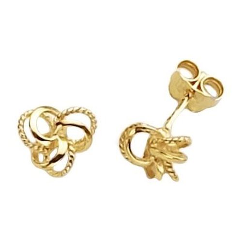 K Yellow Gold Knot Stud Earrings ER115 Jewellery - James Moore TH - Modalova