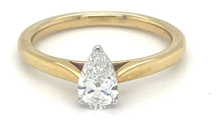 Ct Yellow Gold Pear Shape 0.50ct E Vs1 J91503 Jewellery - GEMEX - Modalova