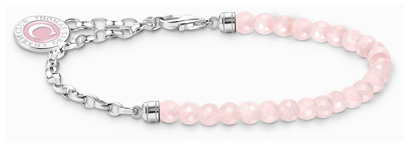 Charm Bracelet With Beads Of Rose Quartz And Jewellery - Thomas Sabo - Modalova