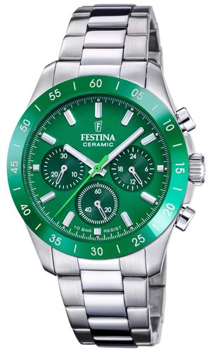 Ceramic Chronograph (39mm) Dial / Stainless Watch - Festina - Modalova