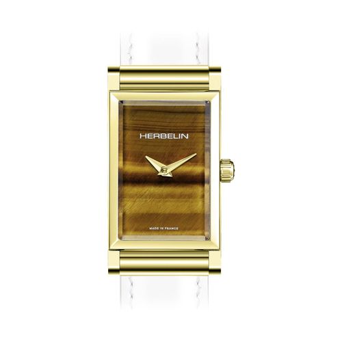 AntarÃ¨s Case - Tigers Eye Dial / Gold PVD Watch - Herbelin - Modalova