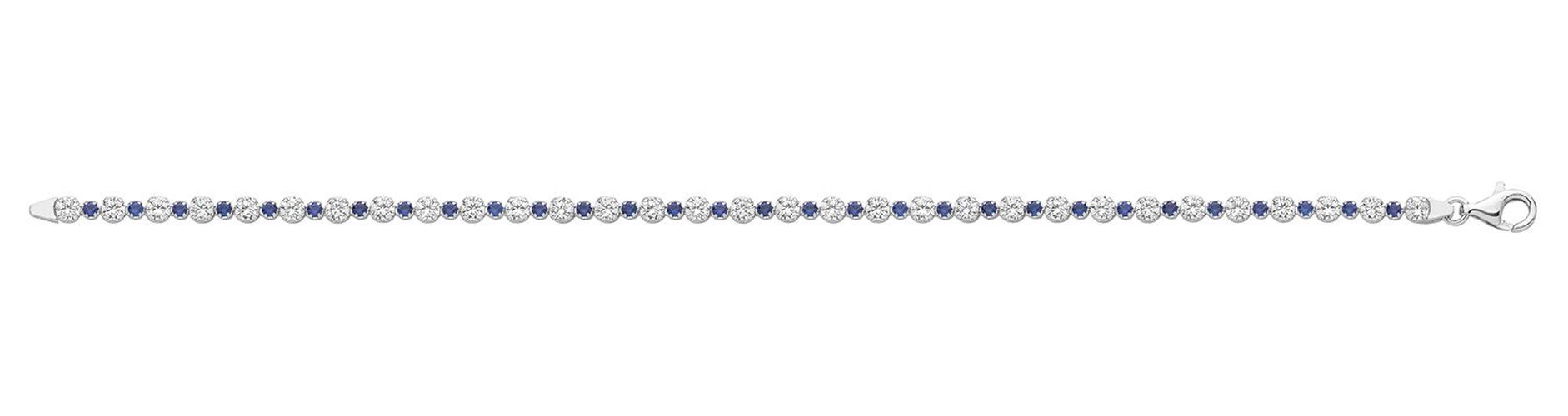 Silver CZ And Blue Tennis Braclet G2689BZ Jewellery - James Moore TH - Modalova