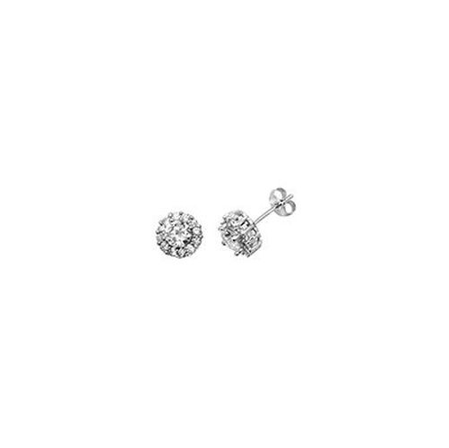 Silver CZ Halo Studs G51035 Jewellery - James Moore TH - Modalova