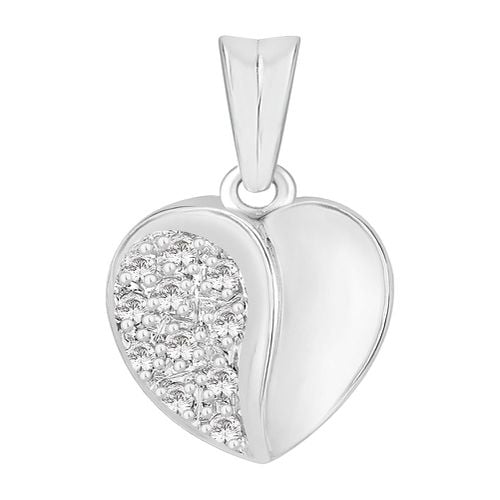 Part PavÃ© Set Heart Pendant (0.10ct) Jewellery - Perfection Crystals - Modalova