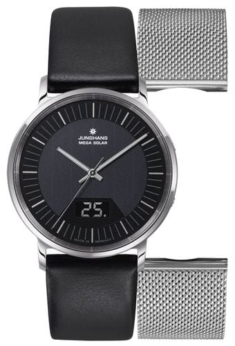 Men's Milano Mega Solar Leather / Milanese Watch - Junghans - Modalova