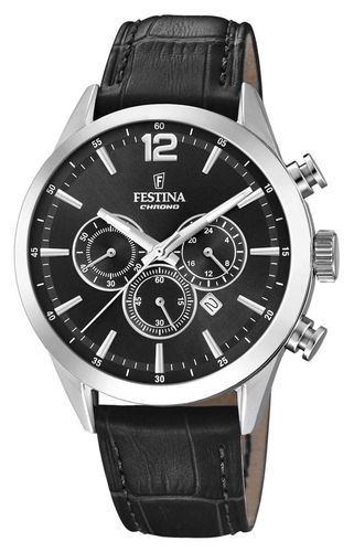 Chronograph Leather Strap F20542/5 Watch - Festina - Modalova