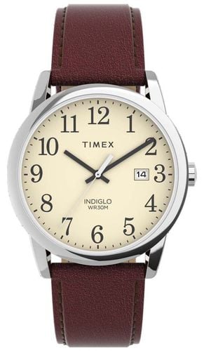 Men's Easy Reader Dial / Leather Strap Watch - Timex - Modalova