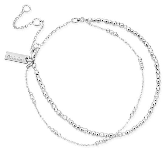 Mini Cute Triple Bobble Chain Anklet - 925 Sterling Jewellery - ChloBo - Modalova