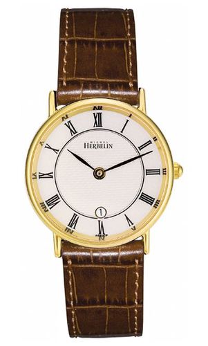 Women's Gold Plated Classic Leather Strap Watch - Herbelin - Modalova