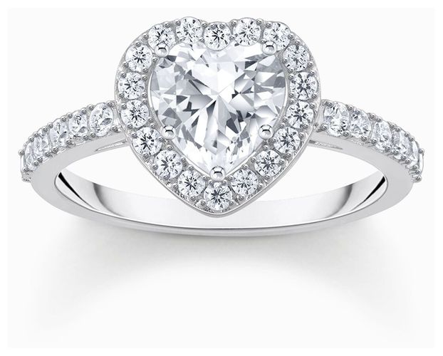 Heart Cut Zirconia Halo Style Sterling Jewellery - Thomas Sabo - Modalova