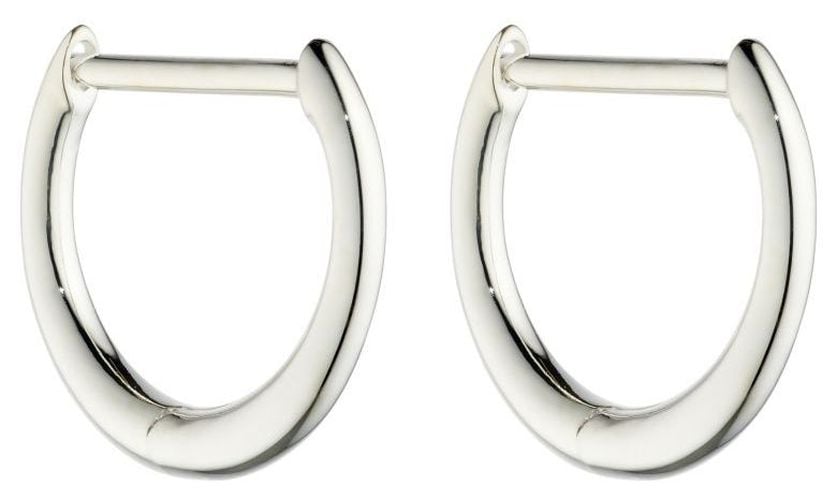 Silver Rounded Click Huggie Hoops E6047 Jewellery - Elements Silver - Modalova