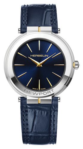 Newport Slim (40mm) Dial / Leather Strap Watch - Herbelin - Modalova