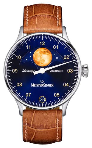 Lunascope | Dial | Leather Strap Watch - MeisterSinger - Modalova