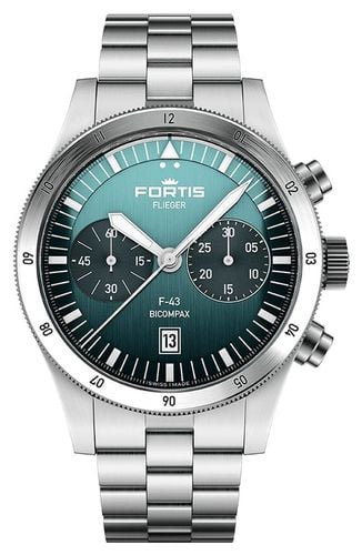 Flieger F-43 Bicompax Petrol (43mm) Stainless Steel Watch - FORTIS - Modalova