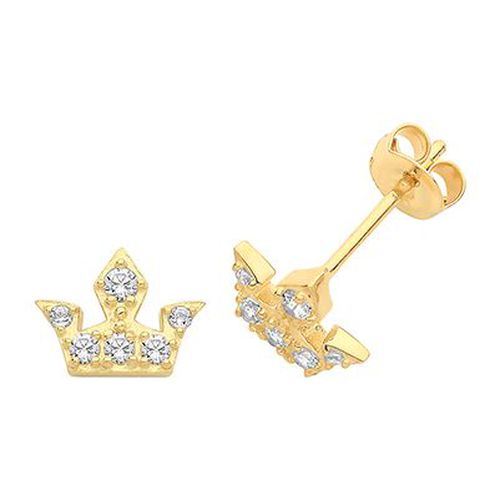 Cubic Zirconia Crown Stud Jewellery - James Moore TH - Modalova