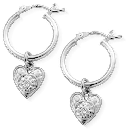 Women's Patterned Heart Hoops | Jewellery - ChloBo - Modalova