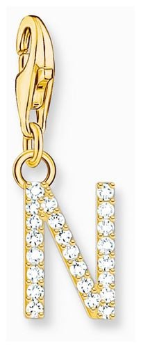 Charm Pendant Letter N With Stones Gold Jewellery - Thomas Sabo - Modalova