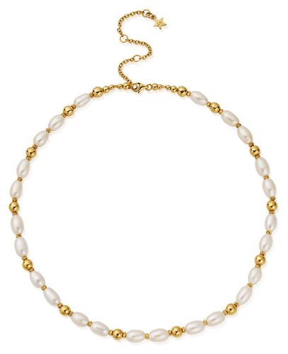 Ocean Pearl Necklace Gold-Plated Sterling Silver Jewellery - ChloBo - Modalova