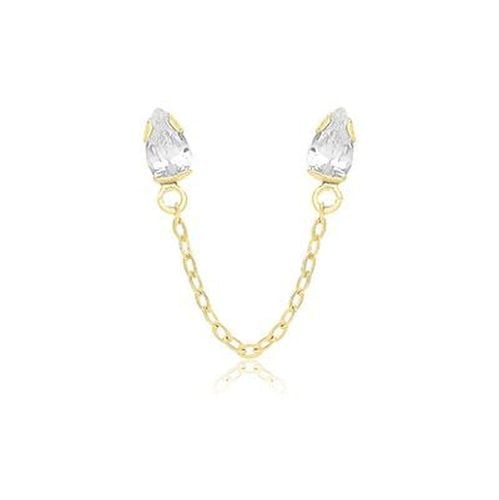 Ct Yellow Gold Cz Connecting Chain Single Jewellery - James Moore TH - Modalova