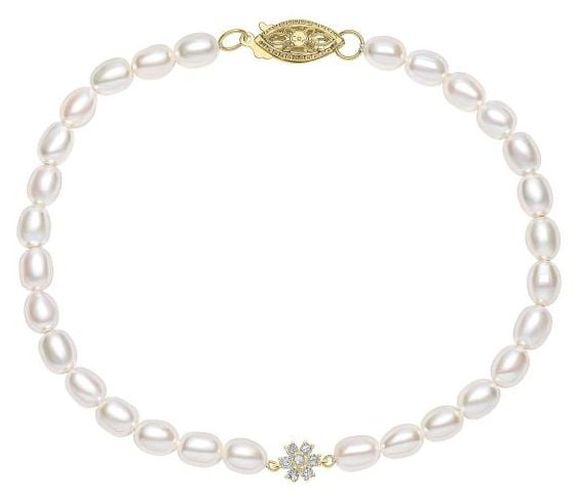 Seed Pearl and Flower Bracelet in 9ct Gold Jewellery - Elements Gold - Modalova