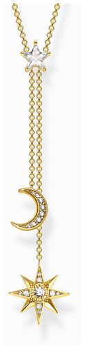 Moon and Star Necklace Crystal Set Gold-Plated Jewellery - Thomas Sabo - Modalova