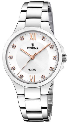 Ladies Steel With CZ Set & Steel Bracelet Watch - Festina - Modalova