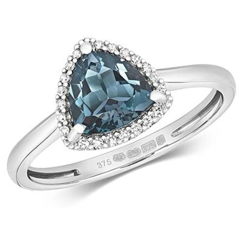 K White Gold Diamond London Topaz Ring Jewellery - James Moore TH - Modalova