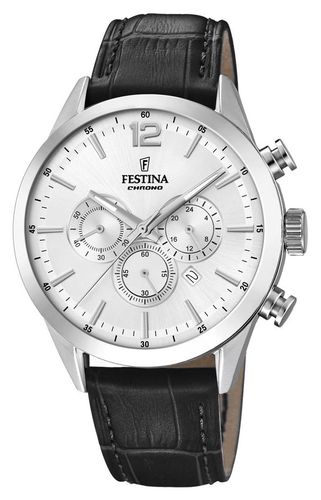 Men's Chronograph | Dial | Leather Watch - Festina - Modalova