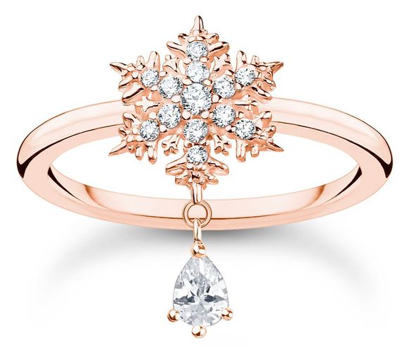 Polar World Snowflake Drop Ring | Rose Gold Jewellery - Thomas Sabo - Modalova