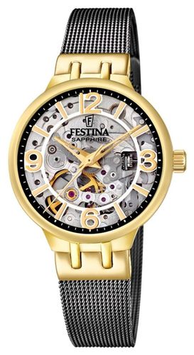 Ladies Gold/-Toned Auto W/Mesh Watch - Festina - Modalova