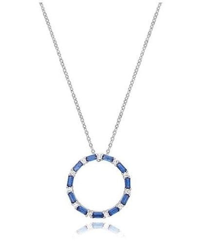 SILVER RHODIUM PLATED SAPPHIRE CZ CIRCLE Jewellery - James Moore TH - Modalova