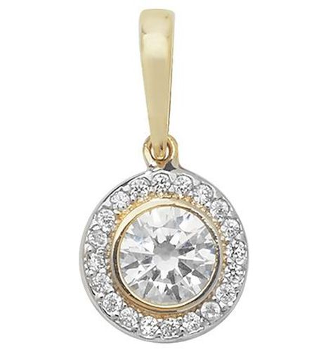 Ct Gold Cz Round Cluster Pendant PN1014 Jewellery - James Moore TH - Modalova