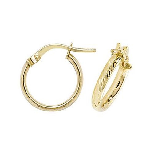 K Yellow Gold Hoop Earrings 10 mm ER1042-10 Jewellery - James Moore TH - Modalova