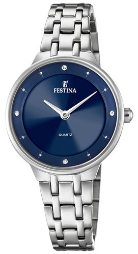 Ladies Steel With CZ Sets & Steel Bracelet Watch - Festina - Modalova