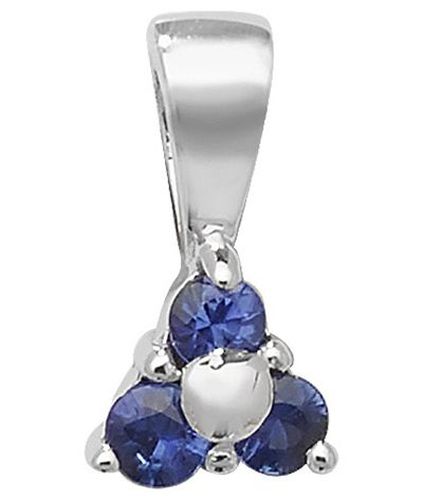 K White Gold 3 Stone Sapphire Pendant Jewellery - James Moore TH - Modalova