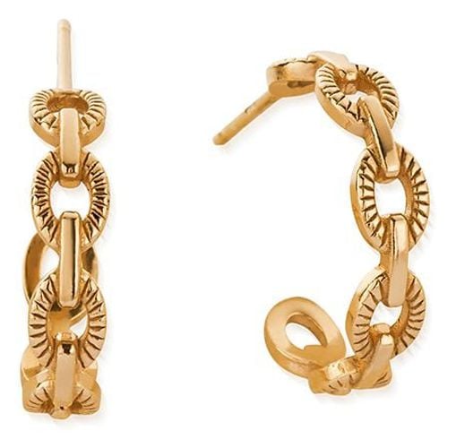 Figaro Chain Huggie Hoops 18ct GEH3471 Jewellery - ChloBo - Modalova