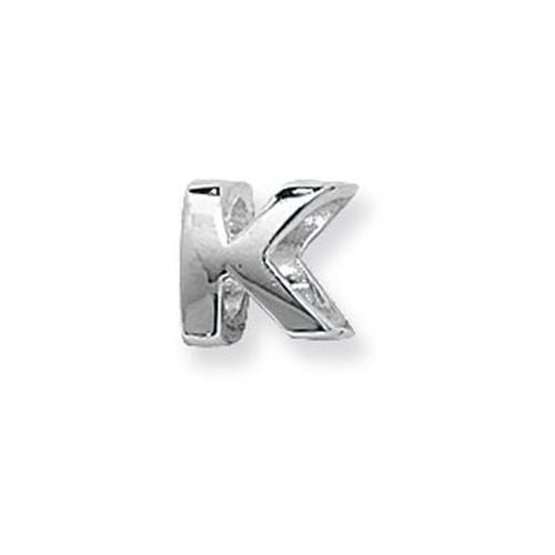 Silver & Co Letter K Charm G80401/K Jewellery - James Moore TH - Modalova