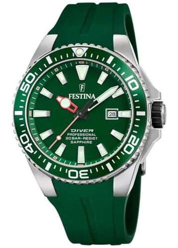 Men's Diver (45.7mm) Dial / Rubber Strap Watch - Festina - Modalova